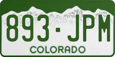 CO license plate 893JPM
