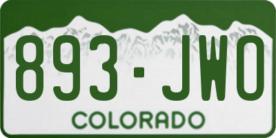 CO license plate 893JWO