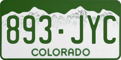 CO license plate 893JYC