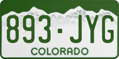 CO license plate 893JYG