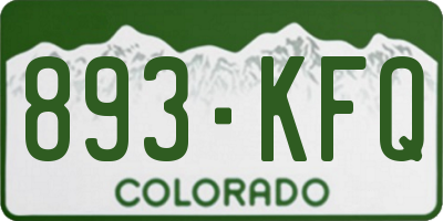 CO license plate 893KFQ