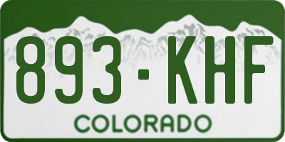 CO license plate 893KHF