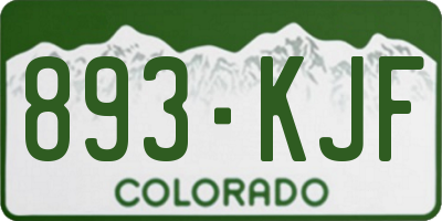CO license plate 893KJF