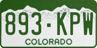 CO license plate 893KPW