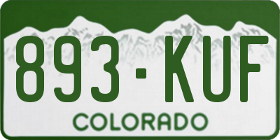 CO license plate 893KUF