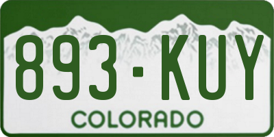 CO license plate 893KUY