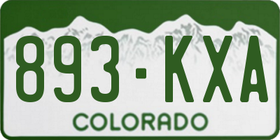 CO license plate 893KXA