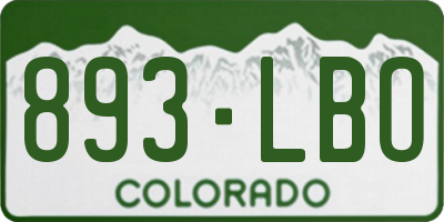 CO license plate 893LBO