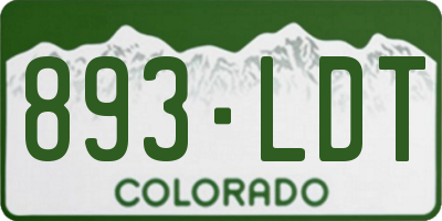 CO license plate 893LDT