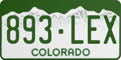 CO license plate 893LEX