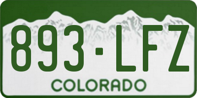 CO license plate 893LFZ