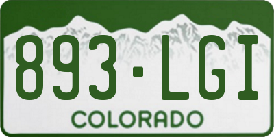 CO license plate 893LGI