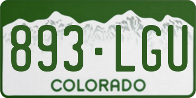 CO license plate 893LGU