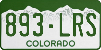 CO license plate 893LRS