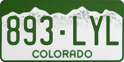 CO license plate 893LYL