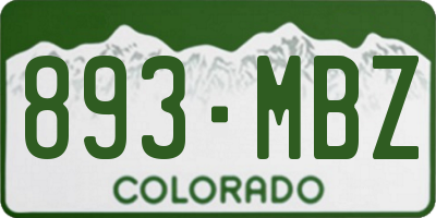 CO license plate 893MBZ