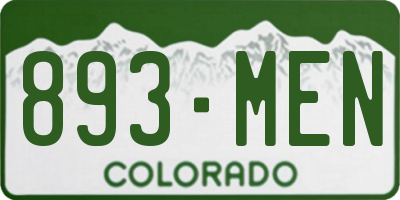 CO license plate 893MEN