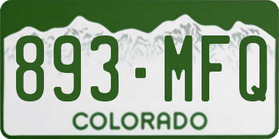 CO license plate 893MFQ
