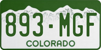 CO license plate 893MGF