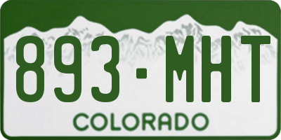 CO license plate 893MHT