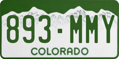 CO license plate 893MMY