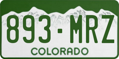 CO license plate 893MRZ
