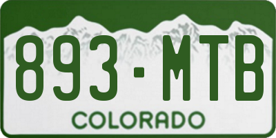 CO license plate 893MTB