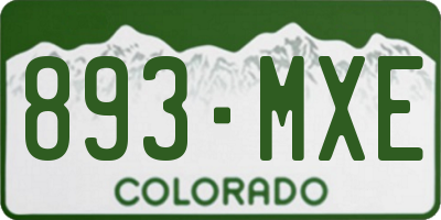 CO license plate 893MXE