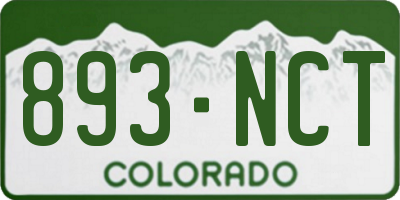 CO license plate 893NCT