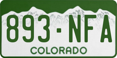 CO license plate 893NFA