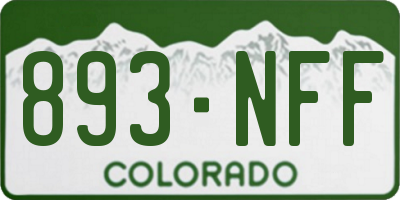 CO license plate 893NFF
