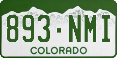 CO license plate 893NMI