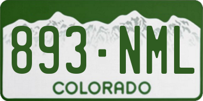 CO license plate 893NML