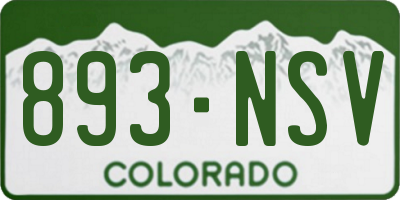 CO license plate 893NSV