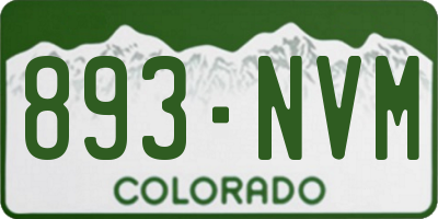 CO license plate 893NVM