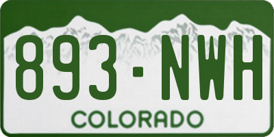 CO license plate 893NWH