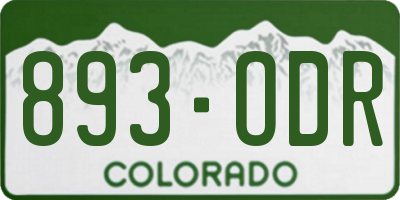 CO license plate 893ODR