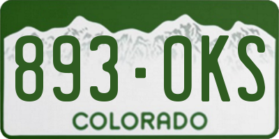 CO license plate 893OKS