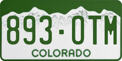 CO license plate 893OTM