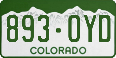 CO license plate 893OYD