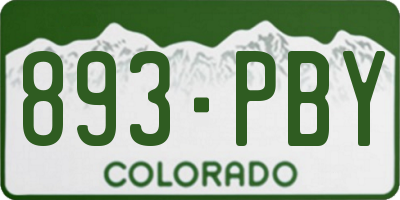 CO license plate 893PBY