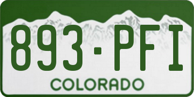CO license plate 893PFI