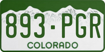 CO license plate 893PGR