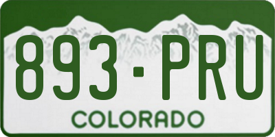 CO license plate 893PRU