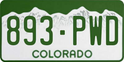 CO license plate 893PWD