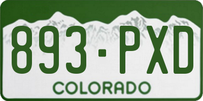 CO license plate 893PXD