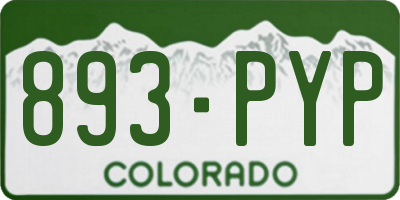 CO license plate 893PYP