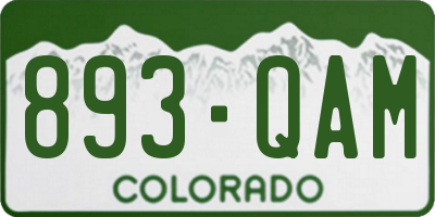 CO license plate 893QAM