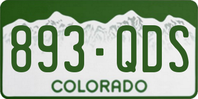CO license plate 893QDS