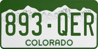 CO license plate 893QER